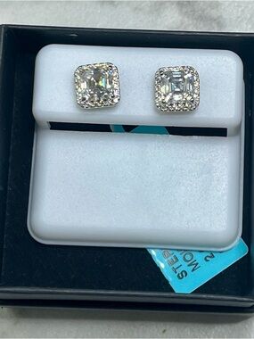 🆕 Sterling Silver 2.69ctwt Moissanite Stud earrings $799 retail